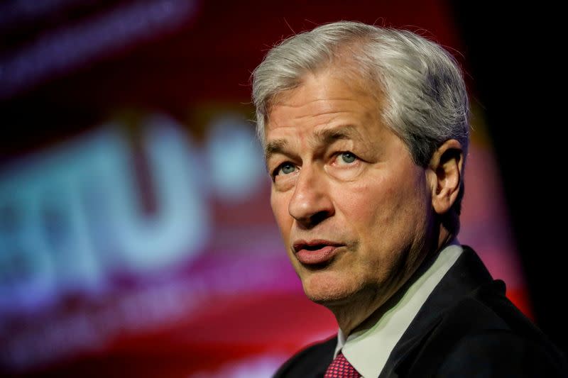 FILE PHOTO: JPMorgan Chase CEO Jamie Dimon speaks at a conference in Washington