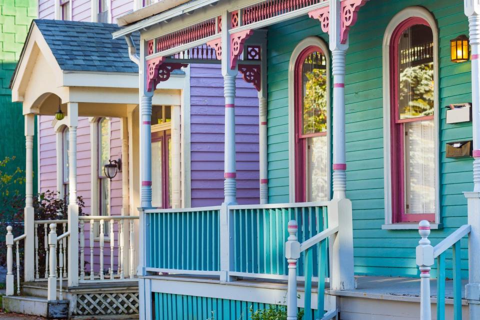 <p>Turquoise and pink are a match made in heaven on this Victorian-style home in upstate New York.</p>