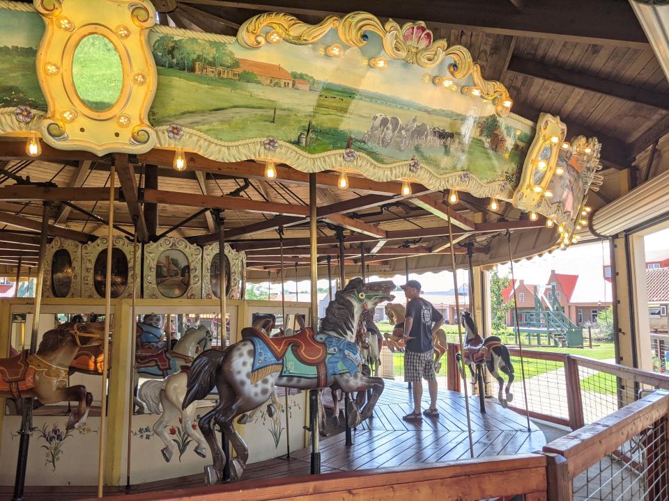 The recently restored carousel was in full operation Sunday, July 25, at Nelis' Dutch Village in Holland Township.