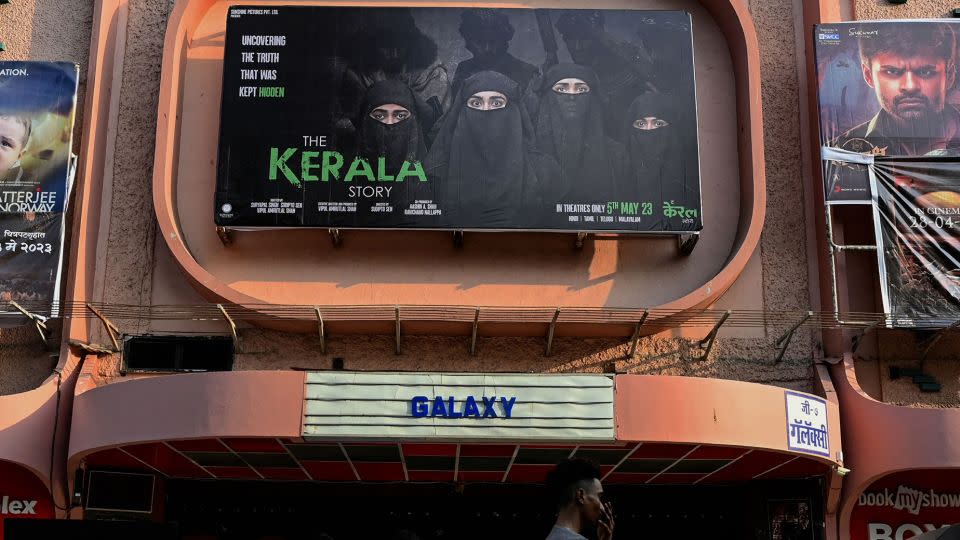 Moviegoers wait outside a movie theatre screening of "The Kerala Story" in Mumbai, India on May 10, 2023. - Indranil Mukherjee/AFP/Getty Images