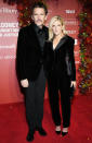 <p>The Hollywood couple matched in swanky velvet black-tie suiting. </p>