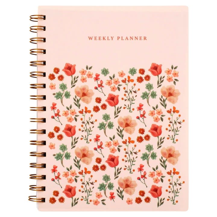 weekly planner with floral patterned