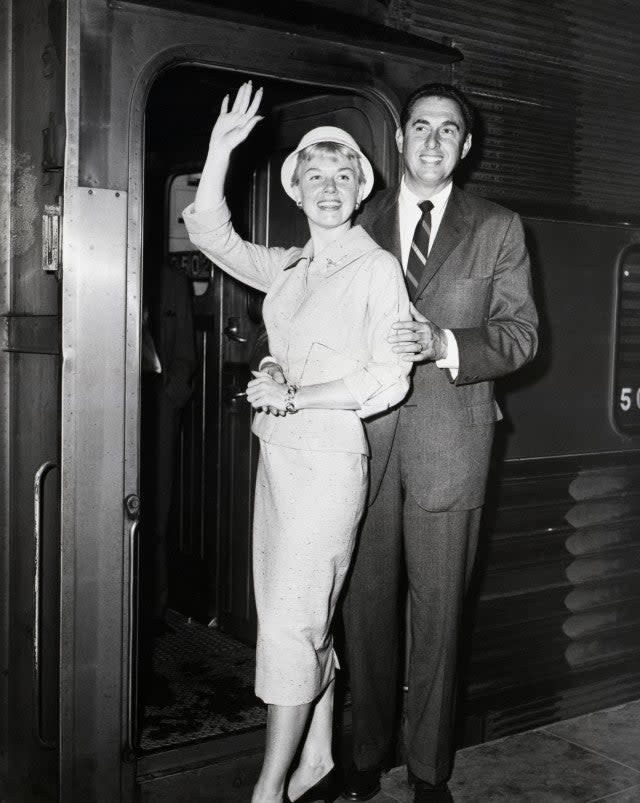 Doris Day, singing star, and her husband, Martin Melcher, in New York.