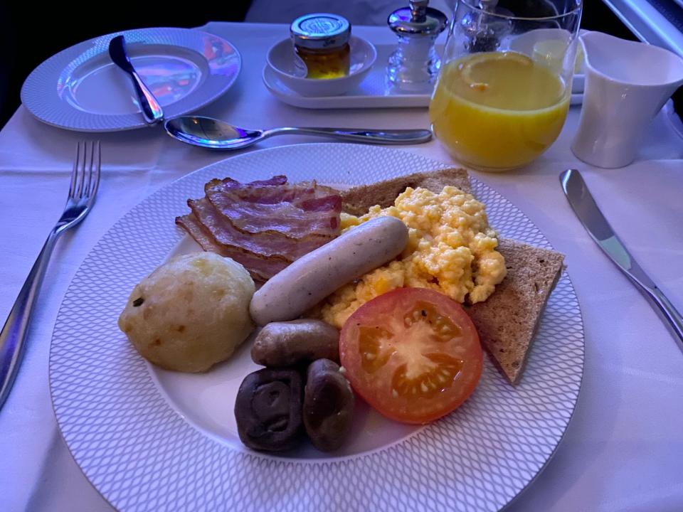 Breakfast was my final meal on the plane.