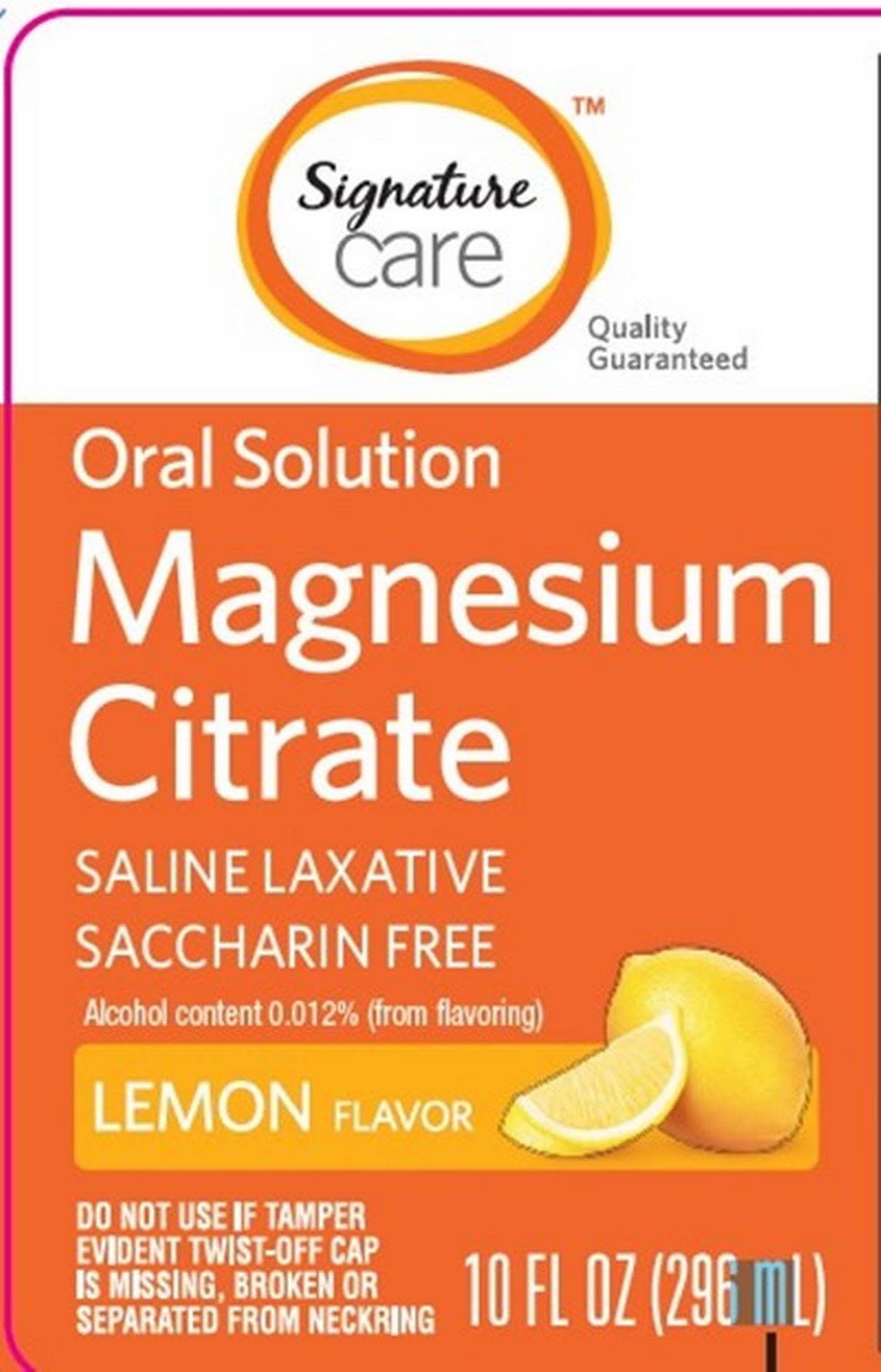 Signature Care Magnesium Citrate Saline Laxative Lemon Flavor