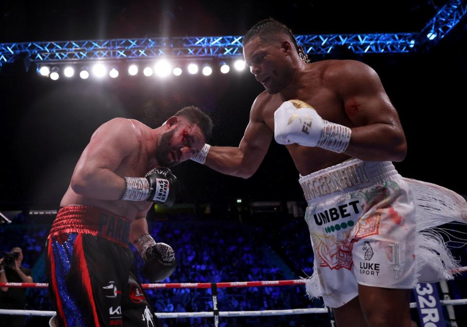 Joe Joyce (right) stopped Joseph Parker late on (Ian Hodgson/PA) (PA Wire)