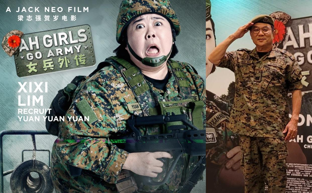 Ah Girls Go Army director Jack Neo and actress Xixi Lim. (Photo: Teng Yong Ping)