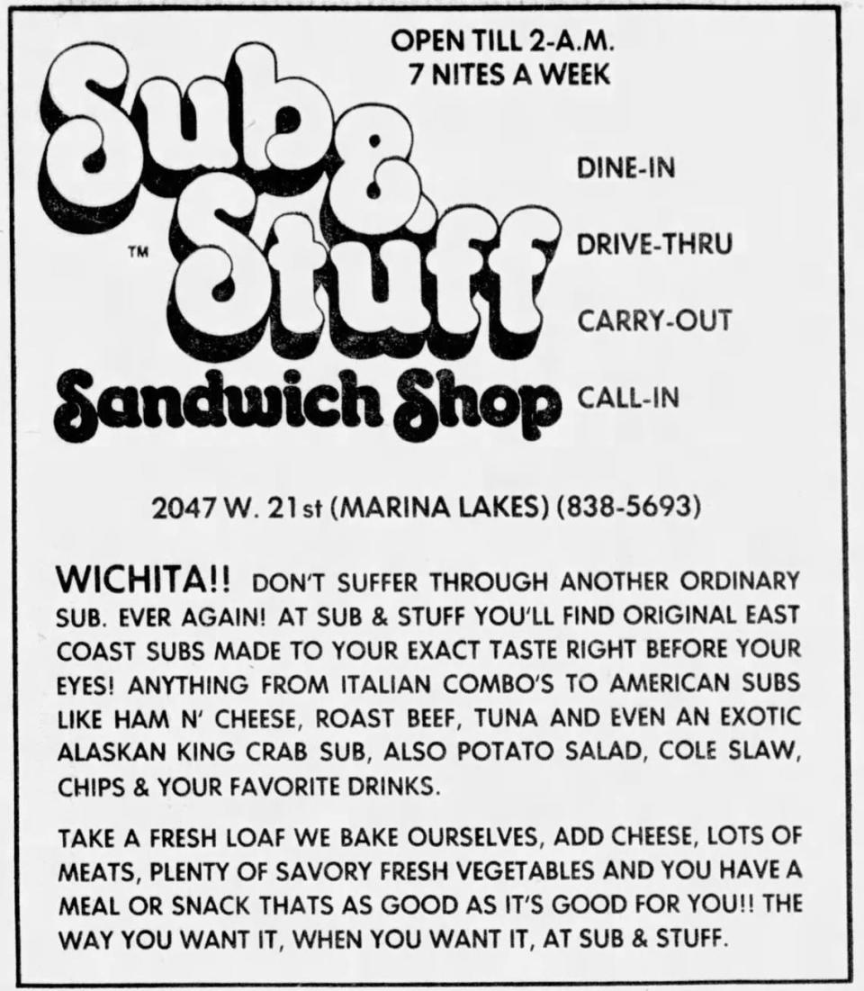 An advertisement that ran in the Wichita Eagle on June 30, 1978