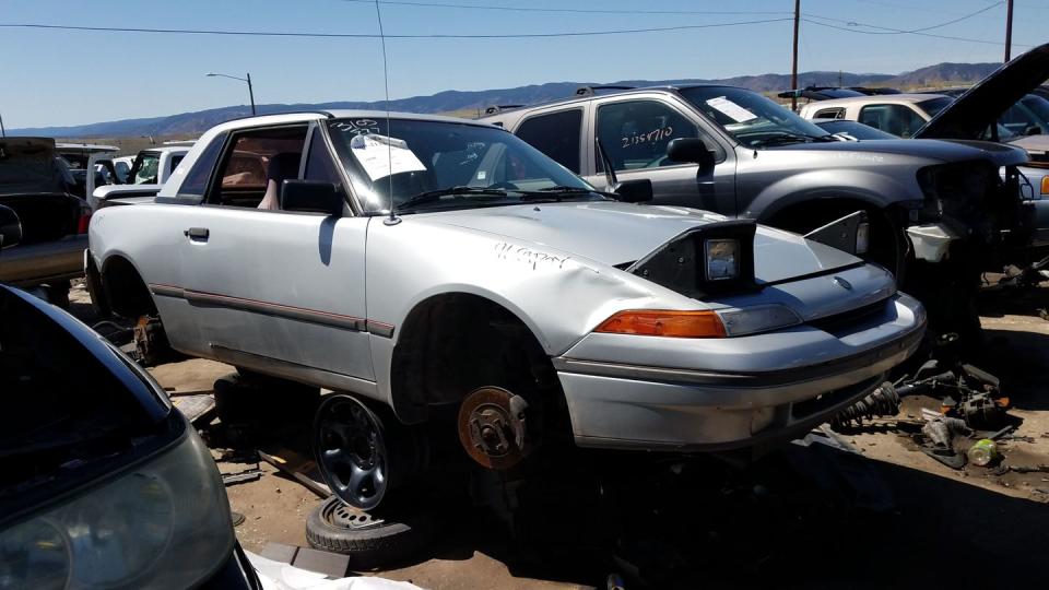 1992 mercury capri turbo in junkyard