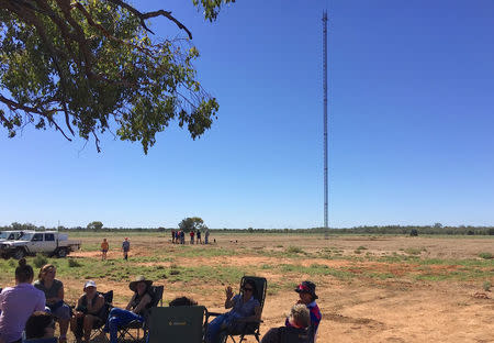 A supplied image showing the 53-metre internet tower that grains and livestock farmer Andrew Sevil built on his remote property of 'Whyenbah', located near the township of St George in Queensland, Australia, April 11, 2017. Andrew Sevil/Handout via REUTERS