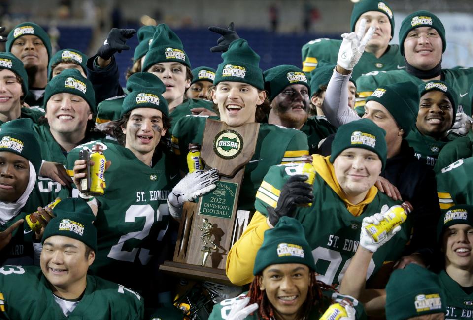 St. Edward defeats Springfield for the Div. I state championship held at Tom Benson Hall of Fame Stadium Friday, Dec. 2, 2022. 