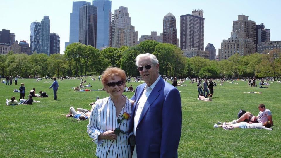 Jack and Jackie Mowat are pictured in 2006 in Central Park in New York.