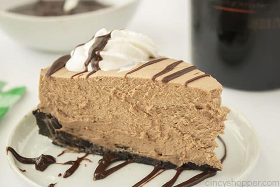 <p>Flavored perfectly with delicious Irish cream liqueur.</p><p><strong>Get the recipe: </strong><a href="https://cincyshopper.com/baileys-cheesecake/" rel="nofollow noopener" target="_blank" data-ylk="slk:Baileys Cheesecake;elm:context_link;itc:0;sec:content-canvas" class="link "><strong>Baileys Cheesecake</strong></a></p>