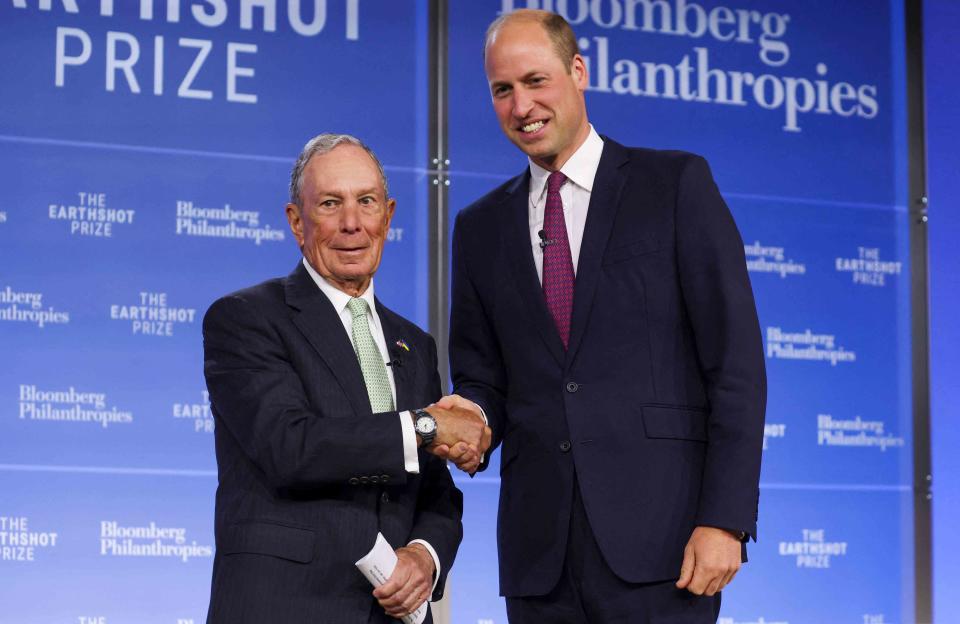 <p>SHANNON STAPLETON/POOL/AFP via Getty </p> Michael Bloomberg and Prince William in New York City on Sept. 19, 2023