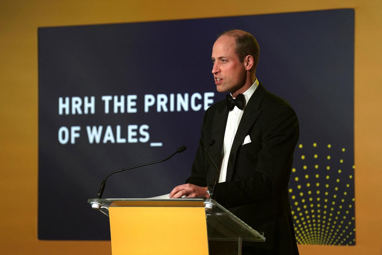 Prince William attends the Diana Legacy Awards at the Science Museum in London on March 14, 2024. Experts say the Prince of Wales has the "weight of the world" on his shoulders as his wife and father battle cancer.