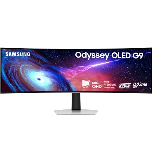 SAMSUNG 49" Odyssey G93SC Series OLED Curved Gaming Monitor, 240Hz, 0.03ms, Dual QHD, DisplayHD…