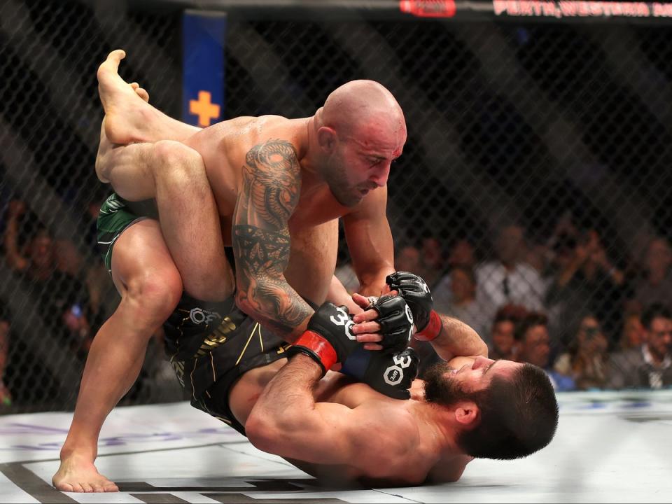 Volkanovski knocked down Makhachev in their first clash and was on top at the end of the bout (Getty Images)