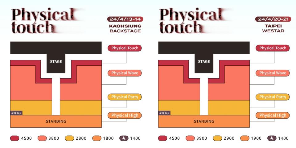高雄場（左圖）、台北場（右圖）的場地圖與票價已經出爐。（圖／趣韓國提供）
