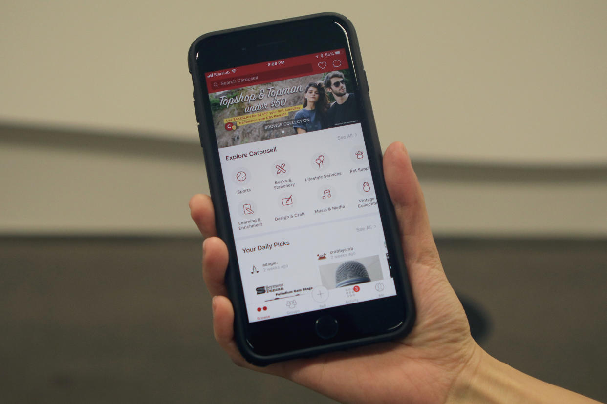 The Carousell app. (Yahoo News Singapore file photo)