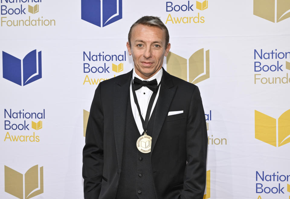 Sam Taylor attends the 74th National Book Awards ceremony at Cipriani Wall Street on Wednesday, Nov. 15, 2023, in New York. (Photo by Evan Agostini/Invision/AP)