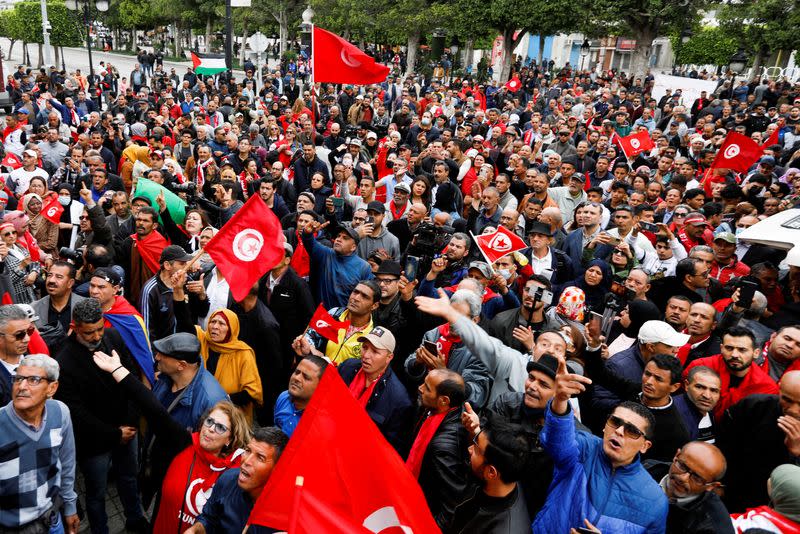 FILE PHOTO: Rally in support of Tunisian President Kais Saied, in Tunis