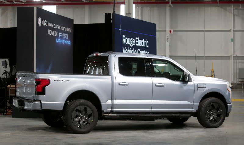 FILE PHOTO: FILE PHOTO: Ford Motors pre-production all-electric F-150 Lightning truck prototype