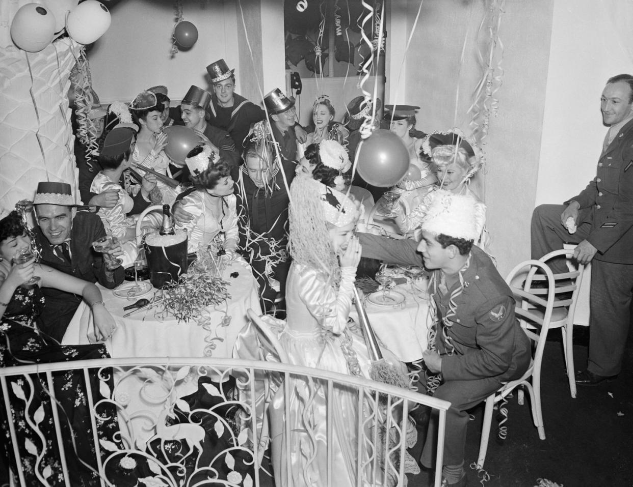 soldiers celebrating new year's