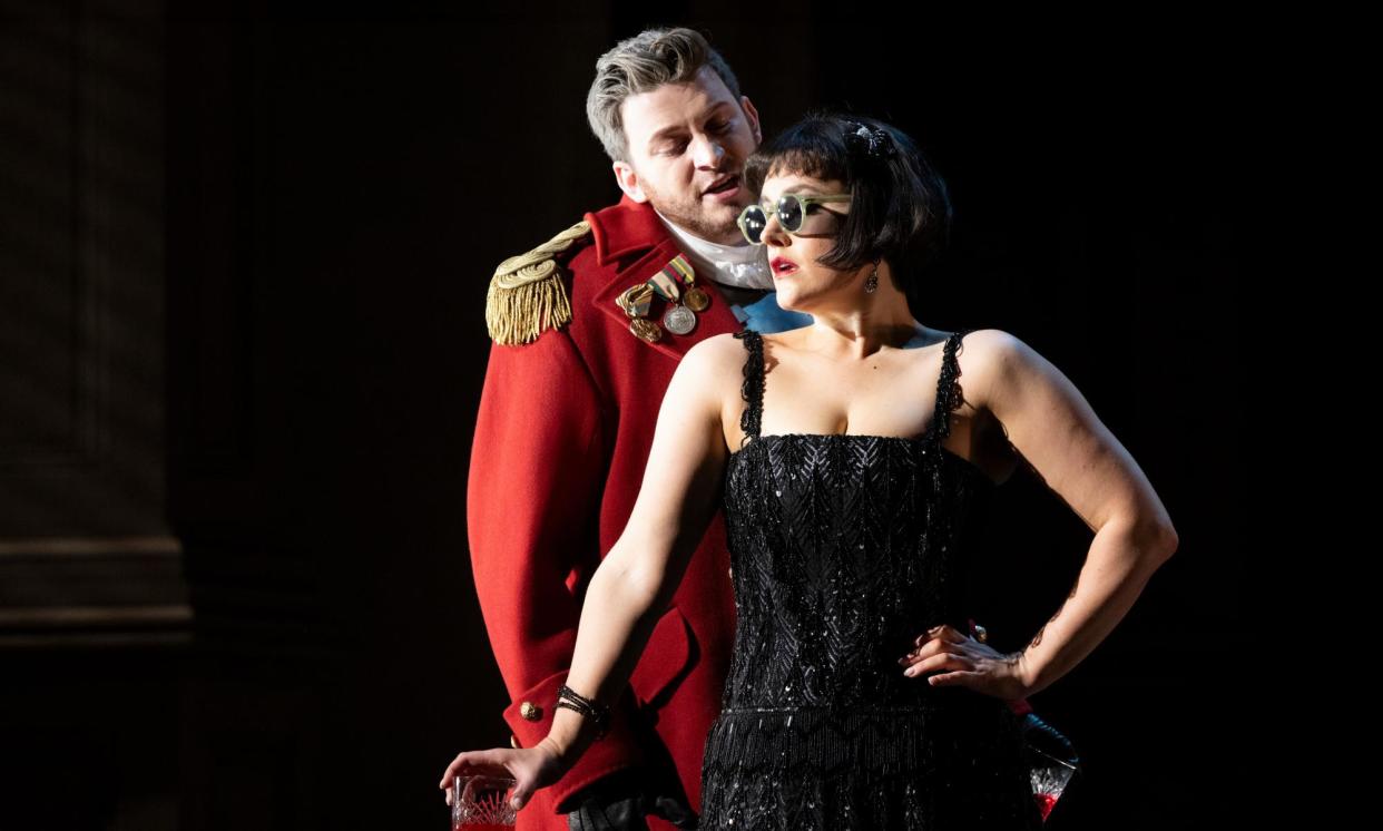 <span>‘Overflows with star arias’: Aryeh Nussbaum Cohen and Louise Alder in Giulio Cesare at Glyndebourne.</span><span>Photograph: Richard Hubert-Smith</span>