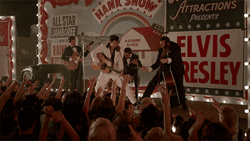 Austin onstage as Elvis