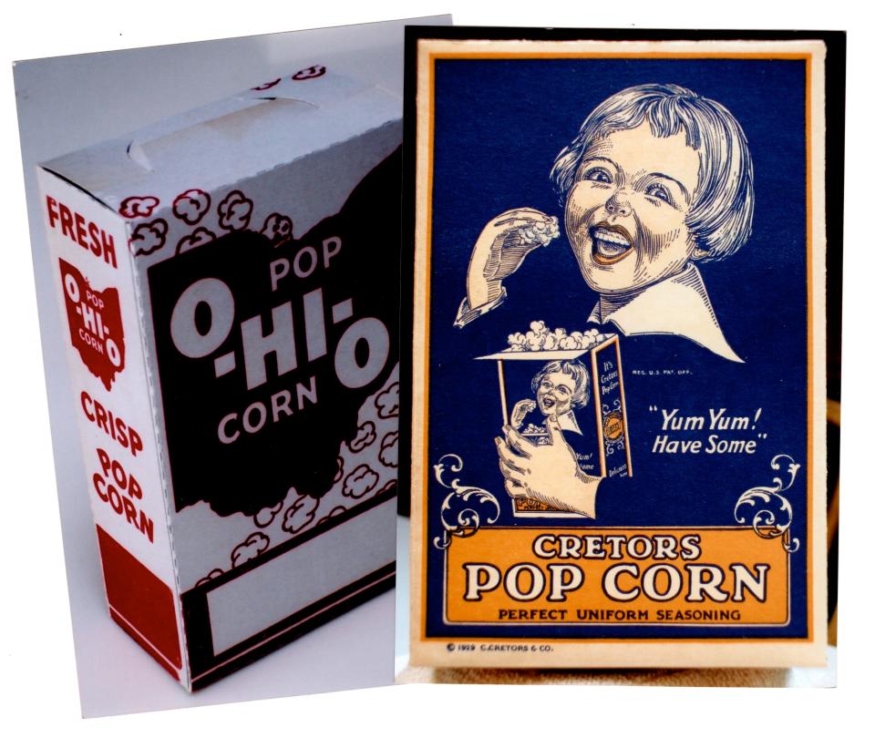 This writer wishes to disclose her personal interest in popcorn began when she married the son of the processing plant foreman of Weaver Popcorn Co. (Van Buren, Indiana). Shown here are two popcorn boxes from my collection.