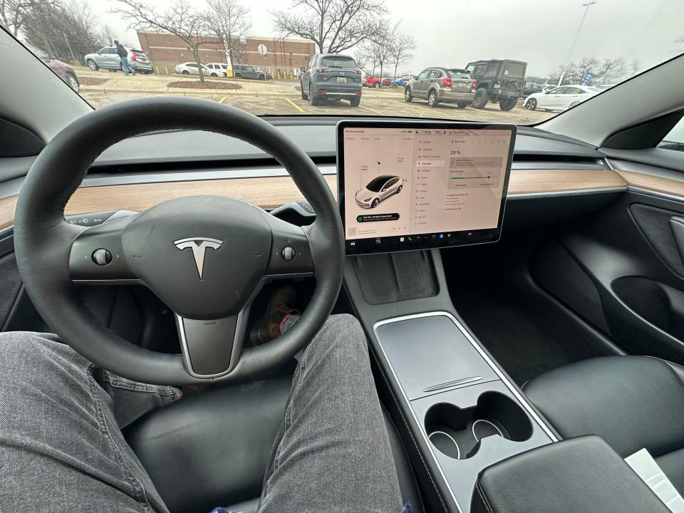 Interior of Tesla Model 3 Hertz rental