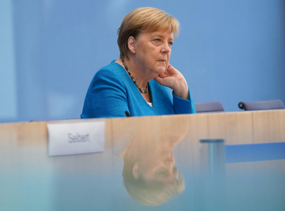 Die Kanzlerin beim Auftakt der Pressekonferenz (Bild: Sean Gallup/Getty Images)