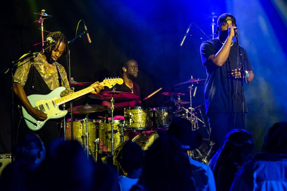 RVSHVD performs during a Sticks and Swamp tour concert at the Exit/In in Nashville, Tenn., Friday, April 21, 2023.