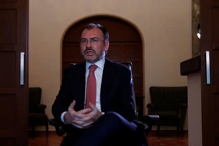 Mexico's Foreign Minister Luis Videgaray speaks during an interview with Reuters in Mexico City, Mexico September 15, 2017. REUTERS/Carlos Jasso