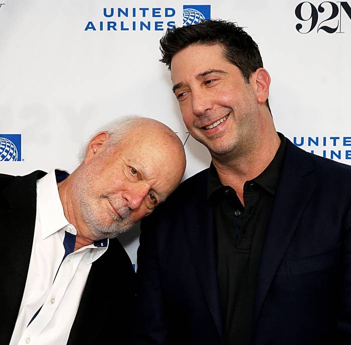 James and David Schwimmer at a media event