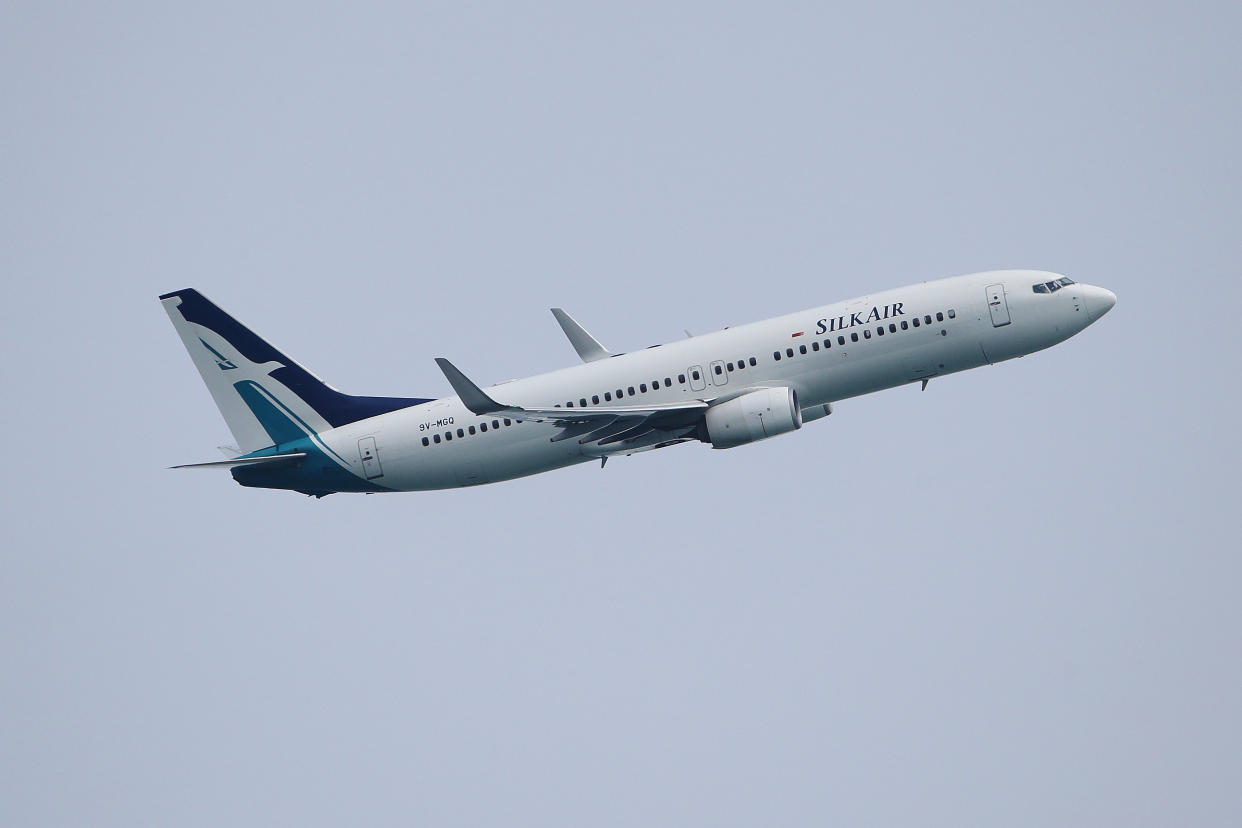 SINGAPORE - FEBRUARY 09:  A SilkAir Boeing 737-8SA aircraft departs Changi International Airport on February 9, 2020 in Singapore.  (Photo by Suhaimi Abdullah/Getty Images)