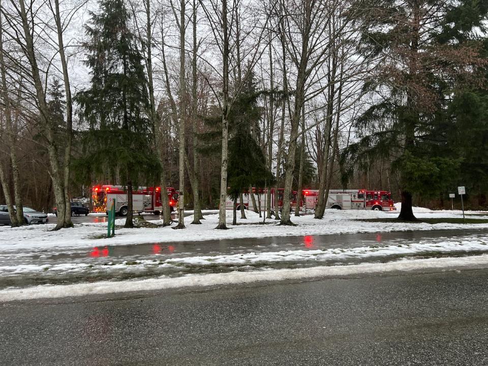 Burnaby fire crews say they established a perimeter between the refinery and adjacent neighbourhoods, but there were no immediate safety concerns for residents on Sunday.