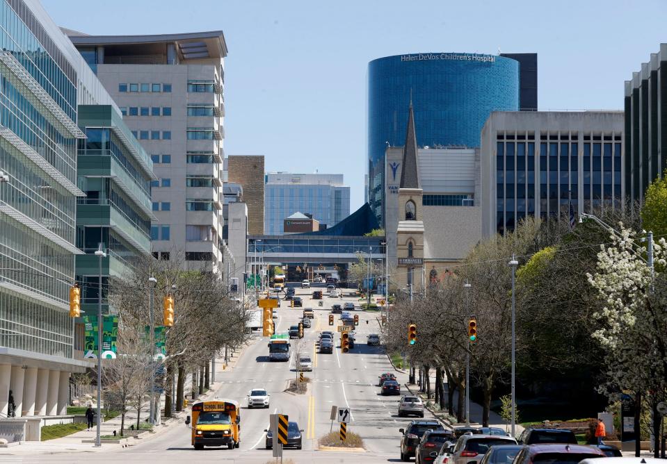 Downtown Grand Rapids on Friday, April 19, 2024.