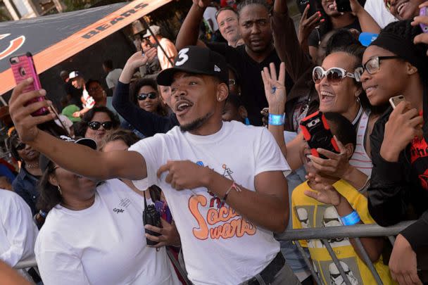 PHOTO: Chance the Rapper attends the 88th Annual Bud Billiken Parade on Aug. 12, 2017, in Chicago.  (Daniel Boczarski/Getty Images)