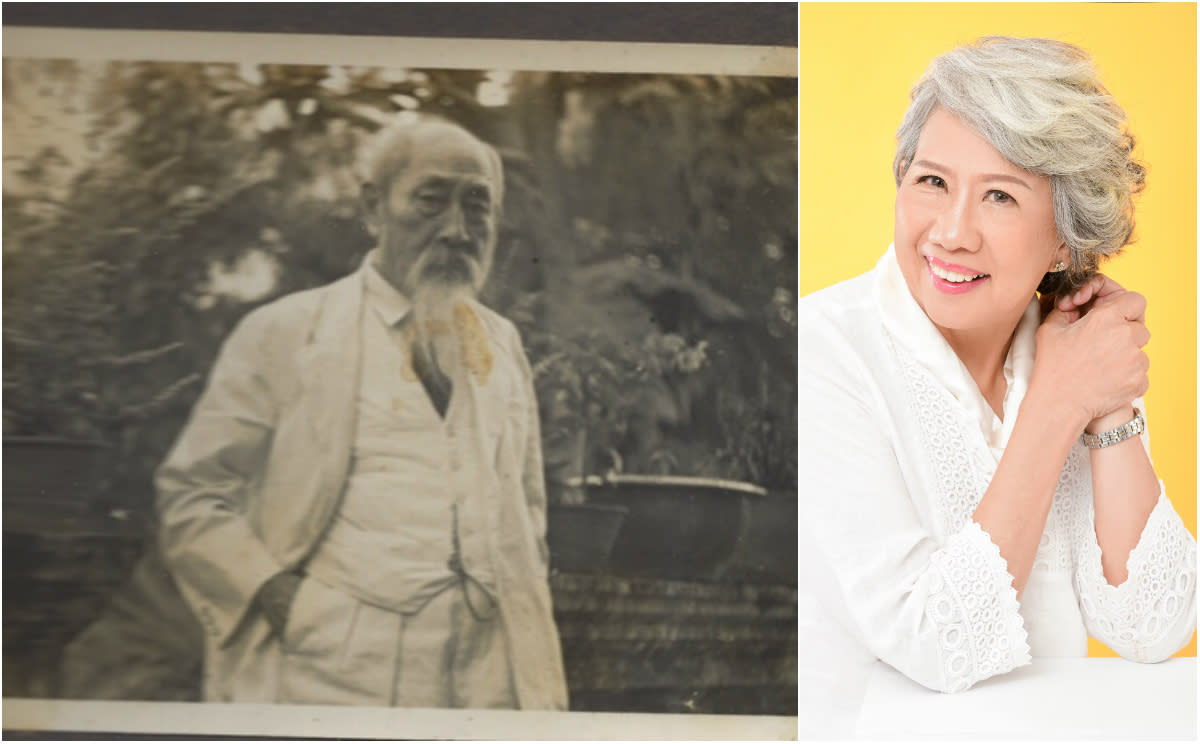 The late Singaporean historical philanthropist Dr Lim Boon Keng and his great-grandaughter, Stella Kon, who wrote "Emily of Emerald Hill". She wrote a musical about his life called "Bring the Light – Lim Boon Keng: The Musical". (Photos: Courtesy of family of Dr Lim Kok Ann, Musical Theatre Limited)