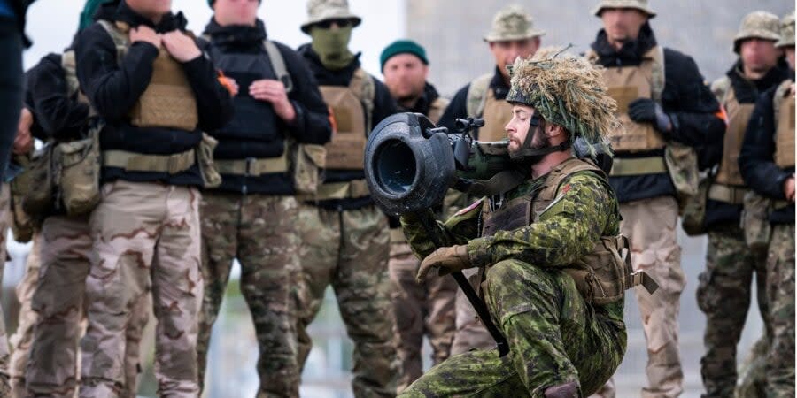 Instructors from eight countries helped train the Ukrainian military at training grounds in Britain