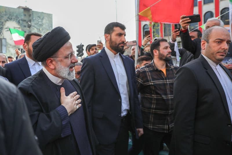 Iranian President Ebrahim Raisi attends a celebration event to mark the 45th anniversary of the 1979 Islamic Revolution. Mohammad Javad Ostad/Iranian Presidency/dpa