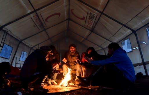 The tents in the Vucjak migrant camp have no heating or electricity