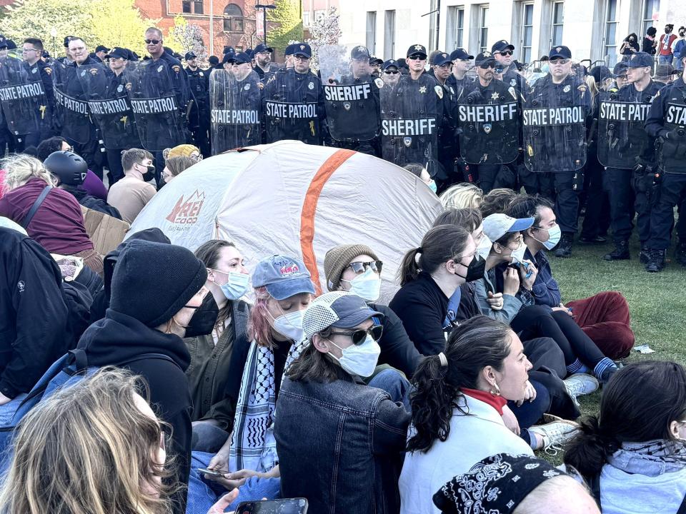 Police began arresting protesters at UW-Madison on May 1, 2024, where pro-Palestinian supporters erected tents on the Library Mall.