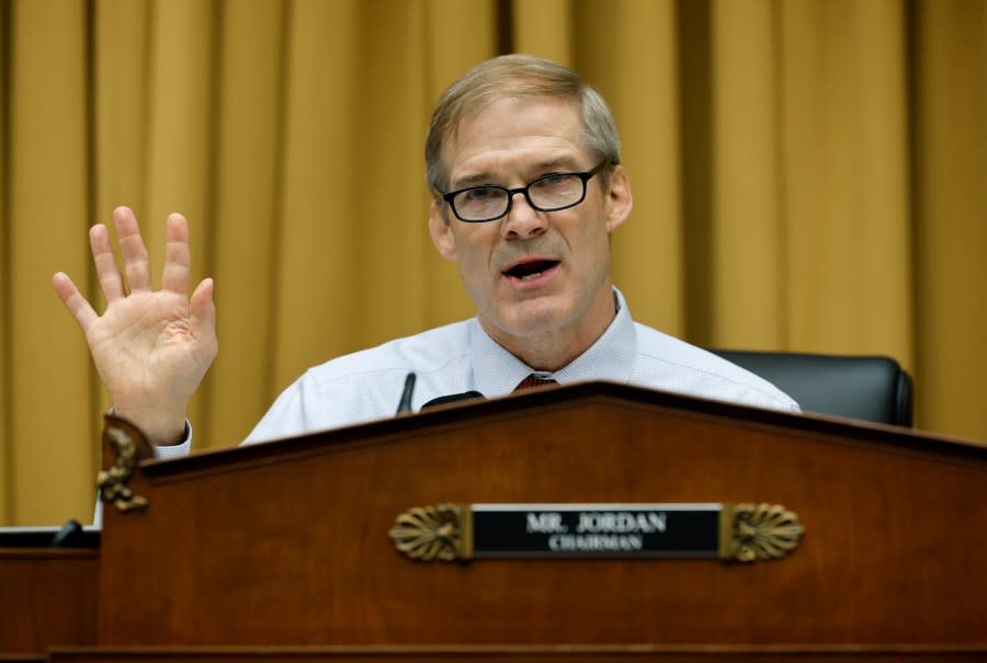 Rep. Jim Jordan, R-Ohio, the House Judiciary Committee chairman, began an inquiry into Fulton County DA Fani Willis. As he and other Republicans continue to question her case against former President Donald Trump, other Trump supporters are posting personal information about her. (Photo by Chip Somodevilla/Getty Images)