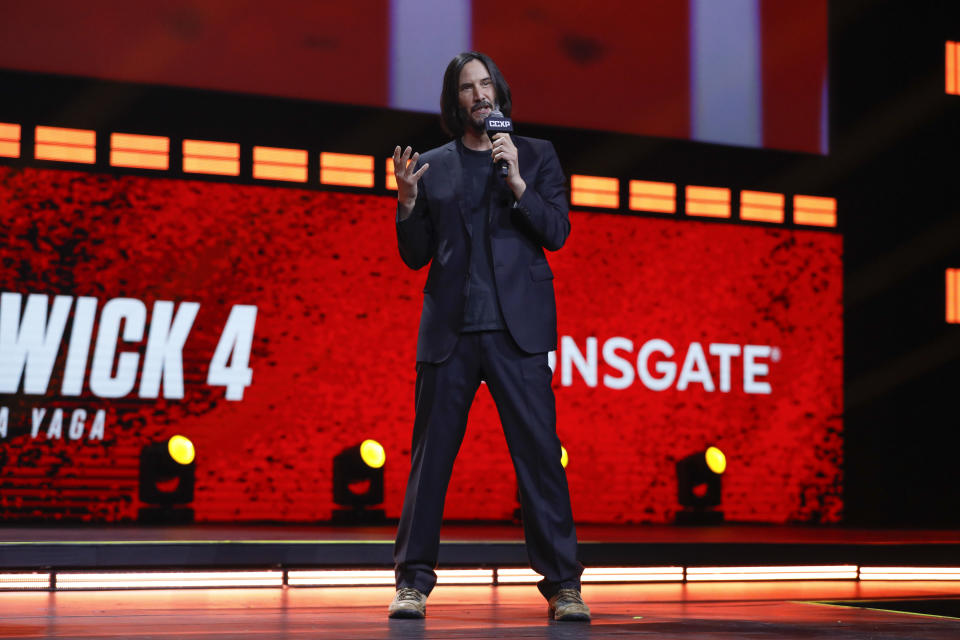 SAO PAULO, BRAZIL - DECEMBER 03: Keanu Reeves speaks during a panel of 