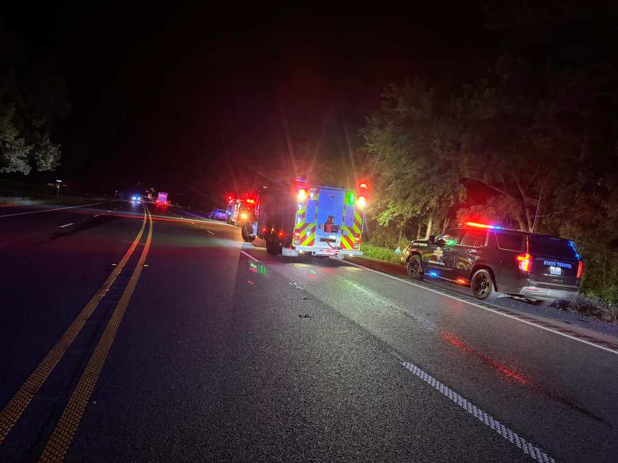 The Highway 79 north fatal crash scene. Photo courtesy of Intercommunity VFD.