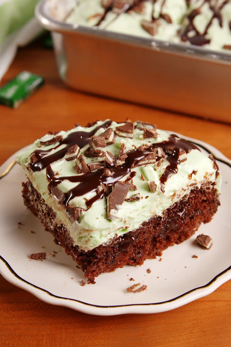 Grasshopper Poke Cake