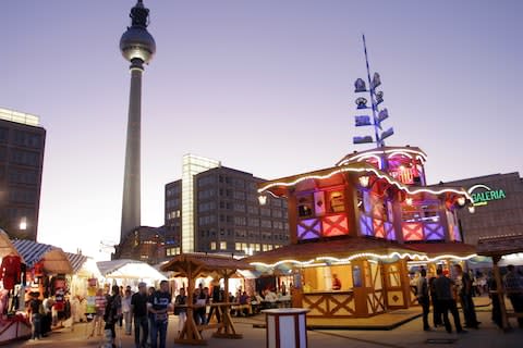 Oktoberfest on the Alexanderplatz square in Berlin - Credit: Getty