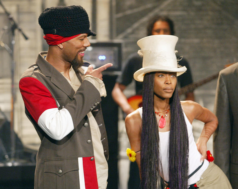 Erykah Badu and Common, at "The Tonight Show with Jay Leno" at the NBC Studios in Burbank, California in 2002. Photo by Kevin Winter/Getty Images. (Photo: Kevin Winter via Getty Images)